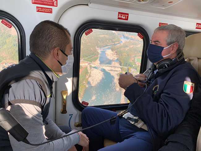 Borrelli Gabusi elicottero protezione civile alluvione 10ottobre2020