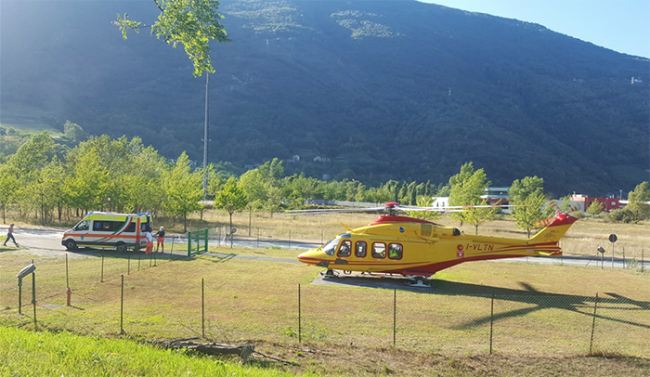 campocalcio elicottero ambulanza
