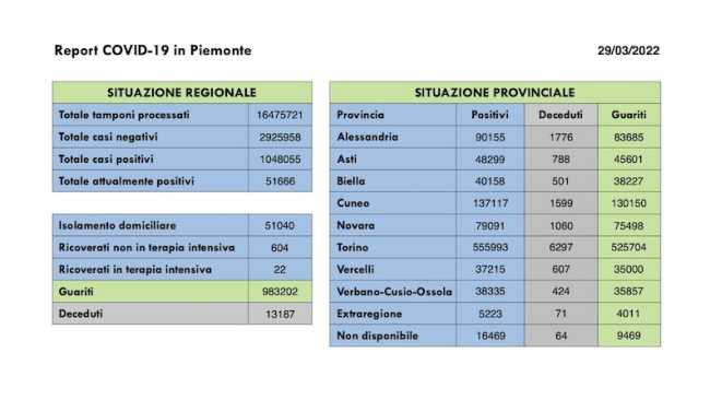 dati covid 29 mar