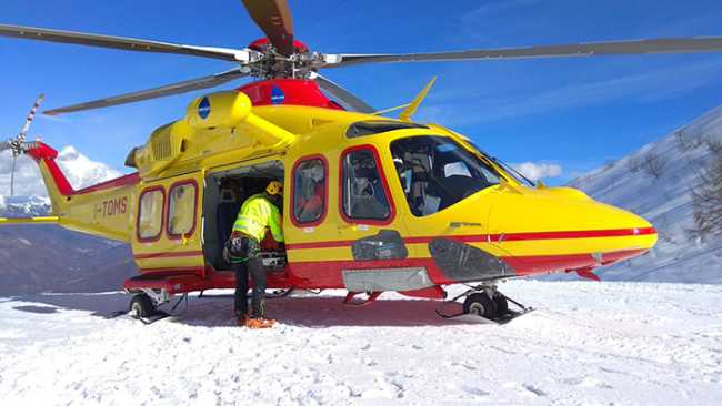 elicottero 118 neve montagna
