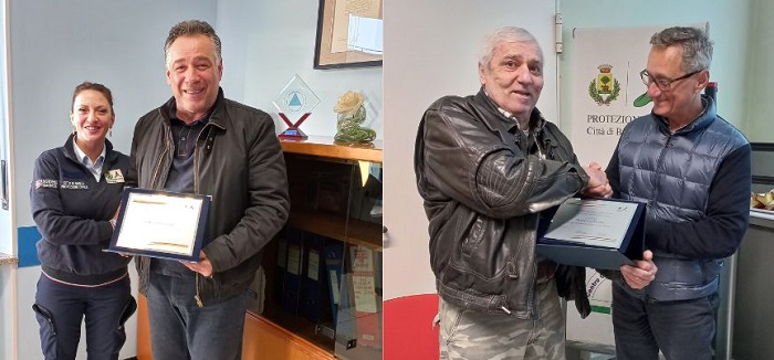 Premiati due volontari storici della Protezione Civile della Città di Biella