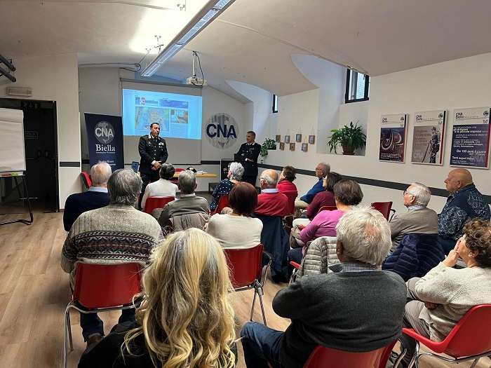 Cna Pensionati Biella incontra i carabinieri per prevenire le truffe