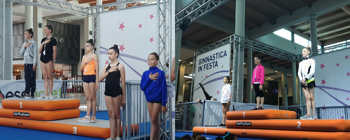 La sezione di ritmica della Pietro Micca ai Nazionali di Rimini