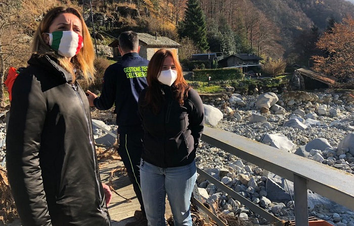 Sopralluogo in Valle Cervo dell'assessore Chiorino dopo l'alluvione